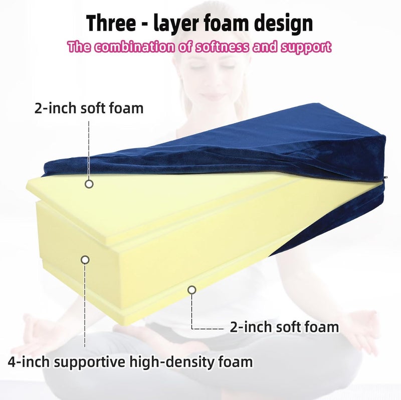 GOFORIT Yoga Bolster Pillow for Meditation and Support，Rectangular Meditation Pillow for Restorative Yoga，26.5"X9.5" X6" - Image 2